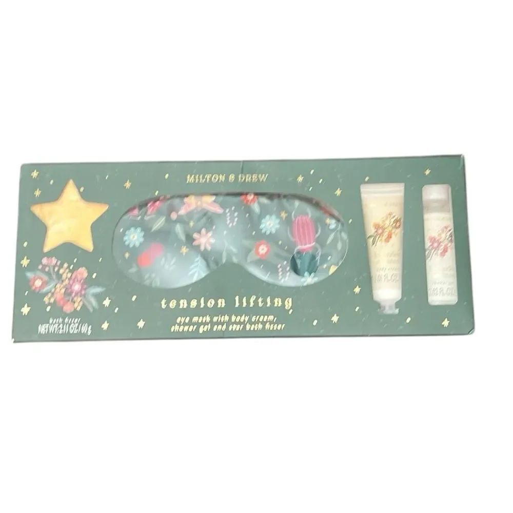 Milton & Drew Floral Bath & Body Set bath fizzer body lotion shower gel mask NIB